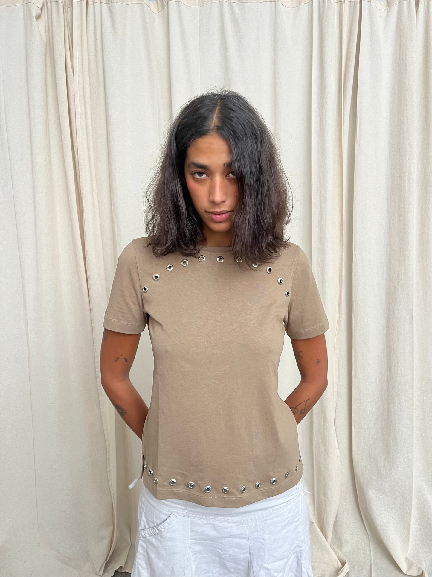 Camiseta iris beige